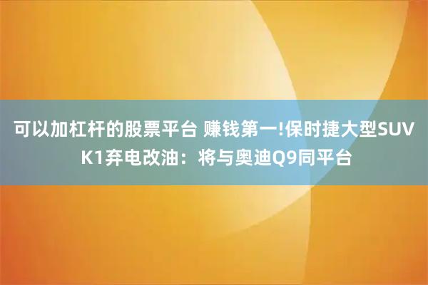 可以加杠杆的股票平台 赚钱第一!保时捷大型SUV K1弃电改油:将与奥迪Q9同平台